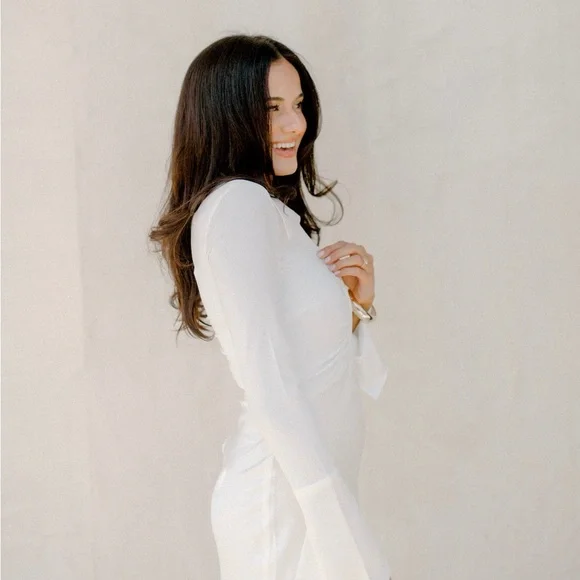 WHITE REVOLVE DRESS WITH COLLAR DETAILING - Picture 3 of 5